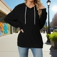thumbnail image 2 of Miluxas Hoodies for Women Casual Long Sleeve Textured Knit Loose Drawstring Hooded Sweatshirt Black XL(XL), 2 of 6