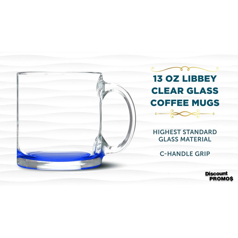Pack Of 2 Clear Glass Coffee Mugs – 13oz Thick-Walled, Heavy-Duty, Microwave & Dishwasher Safe, For Hot & Cold Drinks
