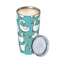 thumbnail image 3 of Kll Cartoon Funny Goose Stainless Steel Vacuum Insulated Coffee Cup 20 Oz Insulated Travel Mug Water Cup With Leak-Proof Straw Lid & Flip Lid,1 Metal Straws,1 Cleaning Brush, 3 of 8
