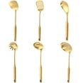 thumbnail image 1 of VALINK 6pc Stainless Steel Cooking Utensils Set Gold Soup Ladle Spatula Rustproof Modern Cooking Gadget, 1 of 7