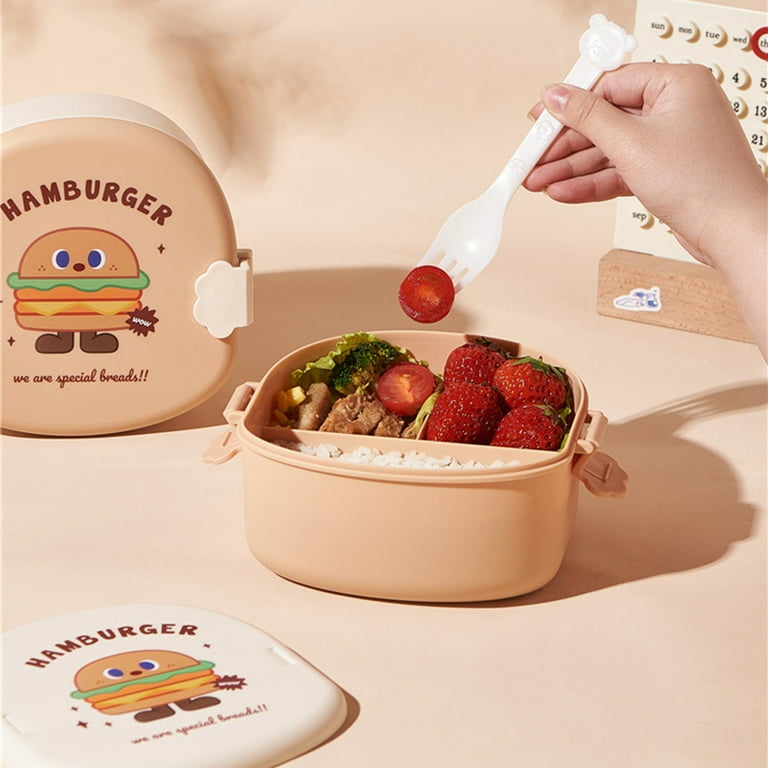 Lomubue Fun Cartoon Burger Lunch Box with Compartments Lovely