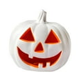 thumbnail image 3 of Estatua de calabaza de Halloween para jardín, centro de mesa, decoración de Halloween, lámpara LED de calabaza para hogar, césped, balcón, interior Blanco, 3 of 8