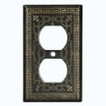 thumbnail image 2 of Metal Light Switch Plate Cover Black Yellow French Victorian Frame Damask FRA001, 2 of 14