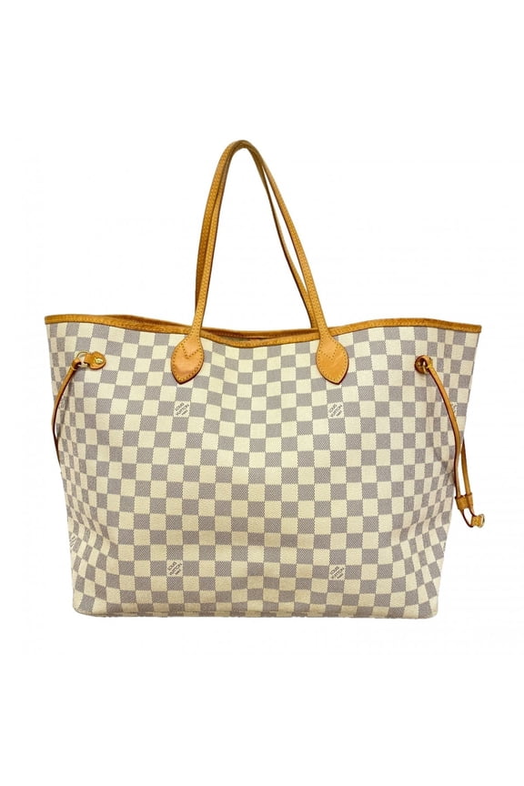 Pre-Owned Louis Vuitton Damier Azur Neverfull GM Tote Bag N51108 White Women's