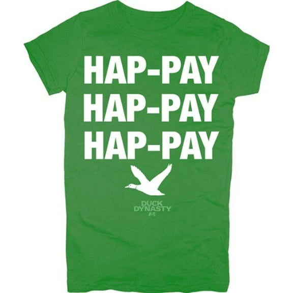 Duck Dynasty Phil Robertson Hap-pay Hap-pay Hap-pay Juniors Kelly Green T-Shirt
