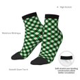 thumbnail image 4 of Uemuo Green Argyle Plaid Printed Crew Socks, Moisture-Wicking Socks, Athletic Socks for Men Breathable Cushion Socks Casual Sport Socks for Running Traveling, 4 of 6