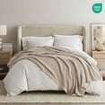 thumbnail image 3 of Comfort Canopy 100% Cotton Waffle Textured Bed Blanket - Ultra Soft & Breathable, Tan, Queen, 3 of 9