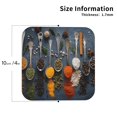 thumbnail image 3 of Honeii Various Herbs And Spices In Spoons Print Leather Coaster Set of 6, Ideal for Safeguarding Your Furniture from Drinks Spills and Effortless Cleanup,Square, 3 of 7