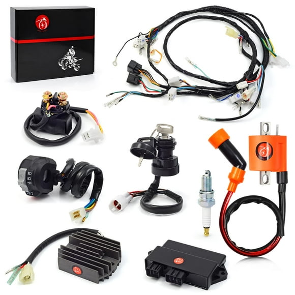 Faisceau de Câblage, Bobine d'Allumage, Interrupteur de Guidon Gauche, Allumeur, Relais CDI, Kit Complet pour Yamaha Warrior 350 YFM350 YFM 350X 1997-2001