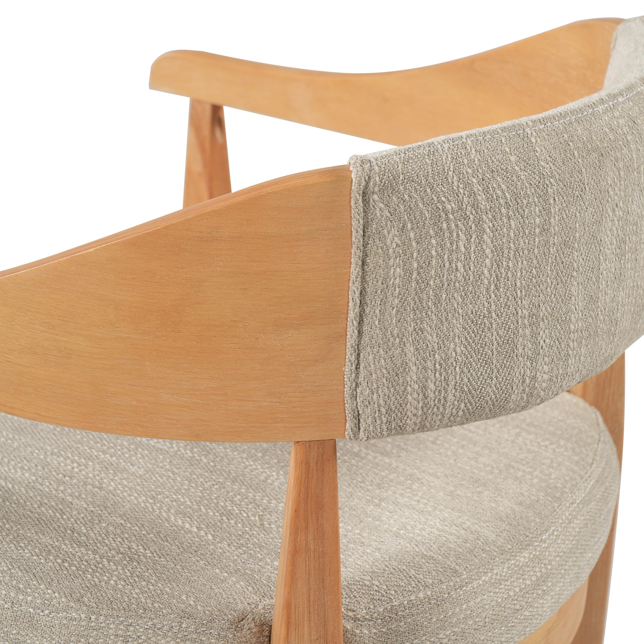 Christopher Knight Home Mid-Century Wood Counter Stools with Curved Arms, Natural+Beige, Set of 2