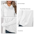 thumbnail image 5 of Women Pullover Shirt Cowl Neck Long Sleeve Drop Shoulder Loose Warm Sweatshirt for Winter Autumn White XL, 5 of 6