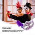 thumbnail image 3 of Party Mask Venetian Half Face Mask for Party Use Lace Purple Plastic, 3 of 5
