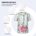 thumbnail image 3 of KLL Vintage Wood with Floral for Men's Baseball Shirts,Short Sleeve Casual Shirts Button Down Shirt for Men Beach Summer Wedding Shirt-Medium, 3 of 7