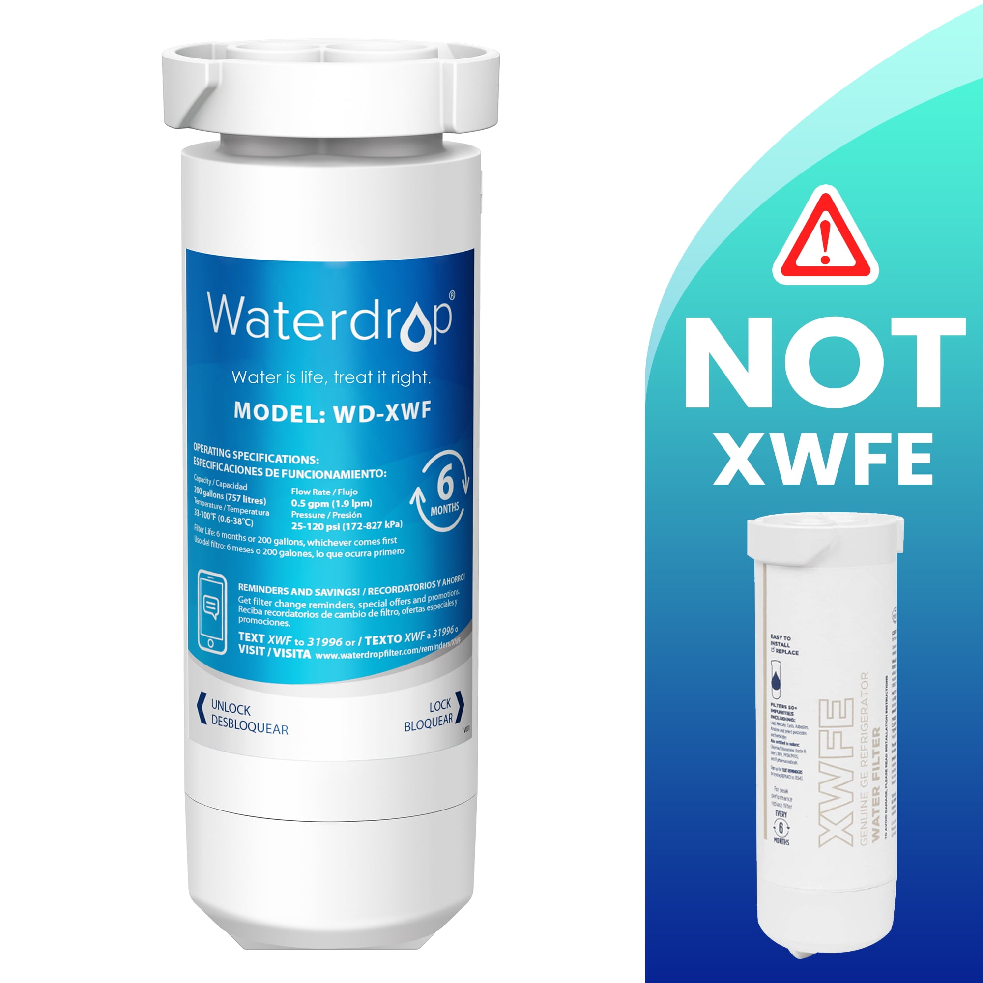 Waterdrop XWF Refrigerator Water Filter, NSF 42 & 372 Certified
