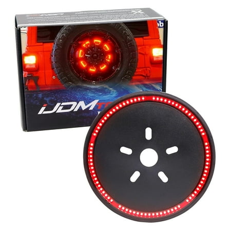 F1 Style Strobe/Flash Behind Spare Tire Mount Super Red 85-Diode LED Third Brake Light Kit For Jeep Wrangler JK TJ LJ YJ CJ