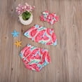 thumbnail image 3 of 3Pcs Newborn Baby Girls Outfits Set Off Shoulder Watermelon Tops Shorts Clothes, 3 of 4