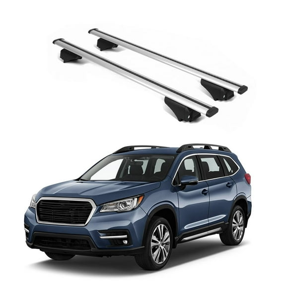 ERKUL Roof Rack Cross Bars for Subaru Ascent 2019-2025 | Aluminum Crossbars with Anti Theft Lock for Rooftop | Compatible with Raised Rails - Silver