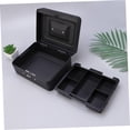 thumbnail image 3 of OULII Four Compartments Cashier Box with Lock Metal Black 1Pack, 3 of 8