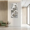 thumbnail image 4 of JANS.NO1 3 Pieces Poppy Wall Art Gray and White Floral Canvas Prints White Poppy Flower Picture Rustic Vintage Painting for Hallway Office Bathroom Decor (Black, (16.00" x 24.00" x 3PCS)), 4 of 7