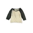 thumbnail image 1 of Vans Womens Cropped Raglan Basic Camiseta, Beige, X-Large Vans Camiseta básica, 1 of 2