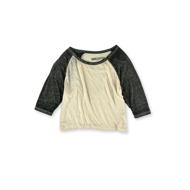 Vans Womens Cropped Raglan Basic Camiseta, Beige, X-Large Vans Camiseta básica