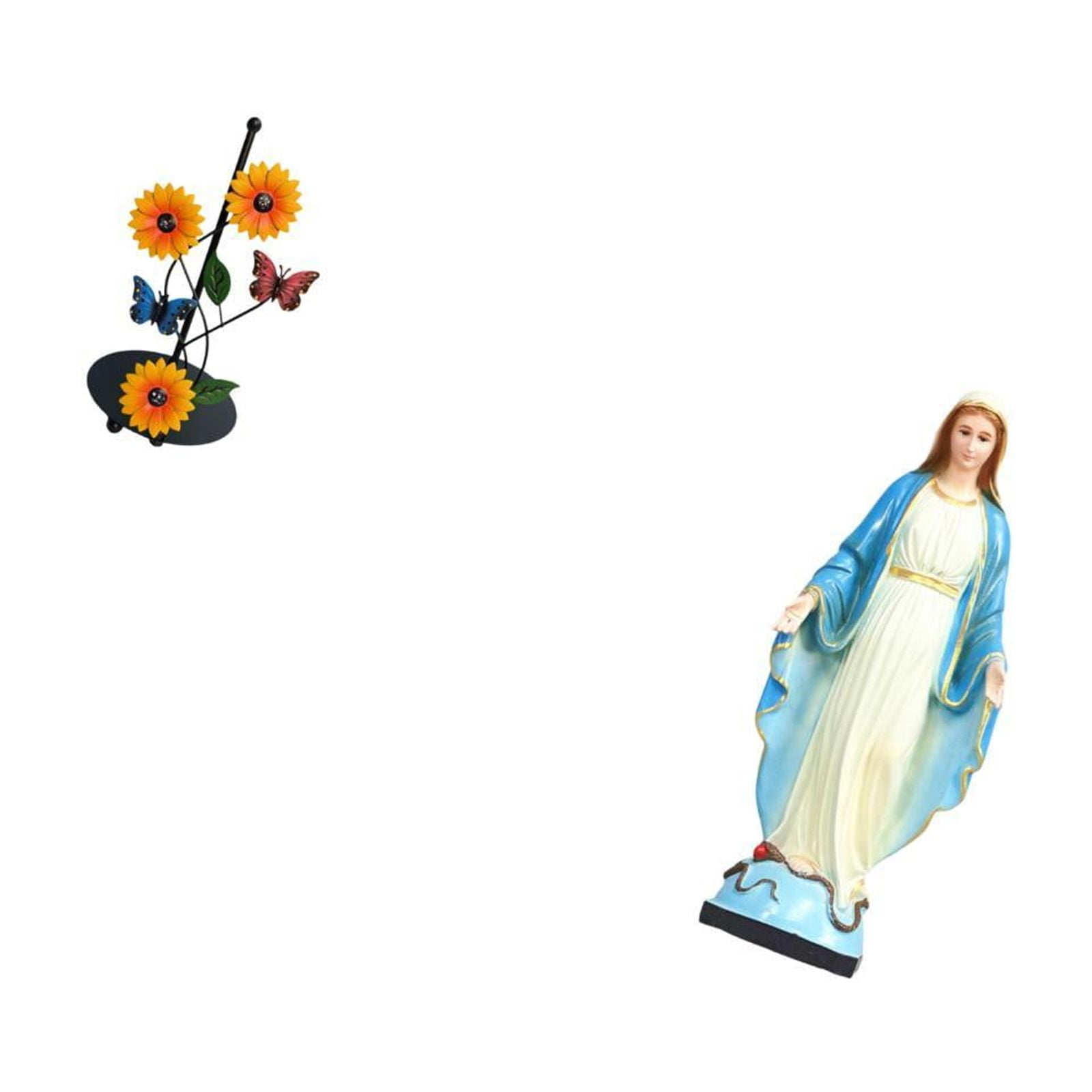 Fiocias Toilet Paper Holder Paper Towel Holder Countertop Kitchen Roll Holder Mary Statue Figurine Made of Iron Resin Stone Suitable for Kitchen Dining