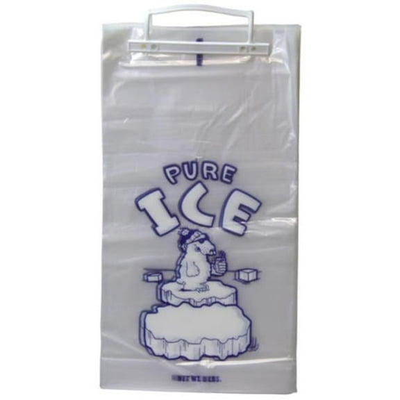 International Plastics PB-ICE-8PW 8 lbs Polar Bear Wicketed Icebags - Case of 1000