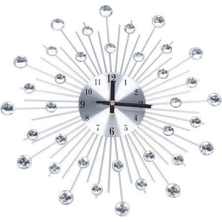 Crystal Wall Clock, Large Wall Clocks for Living Room Decor Modern Silent Wall Clocks, Modern Home Decorations for Living Room,Bedroom,Dining Room, Office, 13 inch