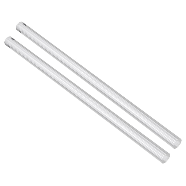 Varilla redonda de acrílico sólido Uxcell línea blanca recta PMMA 10" x 0.47" 2Pcs