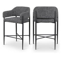 Meridian Furniture Dame Black Polyester Counter Stool (Set of 2)