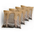 thumbnail image 5 of Ambesonne Moroccan Throw Pillow Cover 4 Pack, Rabat Hassan Tower, 18", Apricot Pale Brown, 5 of 7