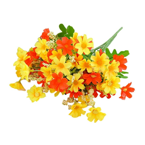 Floricultura al aire libre 28 cabezas de orquídeas saltarinas 7 flores decorativas de seda Flores pequeñas frescas de plástico