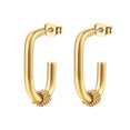 thumbnail image 4 of Pendientes de acero de titanio Yashi estilo europeo y americano en forma de C 4 pares, 4 of 5