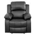 Gewnee Manual Recliner Chair, Overstuffed Faux Leather Single Sofa for