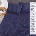 thumbnail image 4 of RUVANTI 100% Cotton Sheets – Queen Size Percale Bedding, Cooling & Breathable Floral Design, Durable with a Crisp, Soft & Comfortable Feel, 16" Deep Pocket, 4-Piece Set, Nautical, 4 of 8