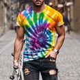 thumbnail image 2 of Erwazi Men's Tie Dye Printed T-Shirt Crew Neck Short Sleeve Pullover Casual Trendy Top, 2 of 5