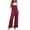 Red, variant on Hurxie Women Casual Loose Long Bib Pants Wide Leg Jumpsuits Baggy Cotton Rompers Overalls with Pockets Purple,S
