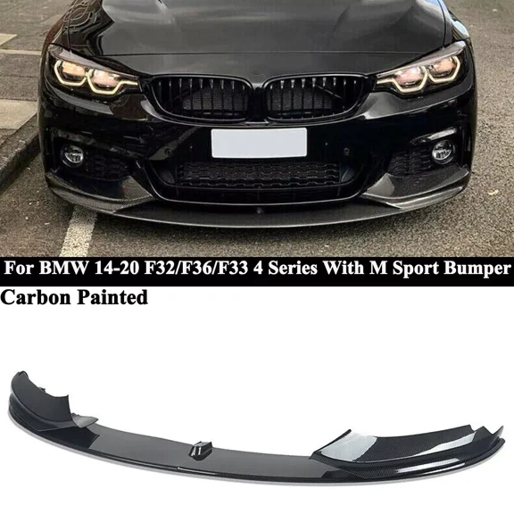 HuiMart Carbon Look Front Bumper Lip Splitter for BMW F32 F33 F36 4 Series M Sport 2014-2020
