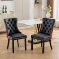 thumbnail image 5 of GAKMCIL PU Leather Dining Chairs(Set of 2),Modern Velvet Dining Chair with Nailhead Back and Ring Pull Trim,Solid Wood Legs,350lb Load for Dining Room,Kitchen and Living Room(Black&Burgundy), 5 of 8