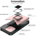 thumbnail image 4 of for iPhone 14 Pro Case with Sliding Camera Cover and Card Holder Heavy Duty Protective iPhone 14 Pro Case with Ring Magnetic Kickstand Phone Case for iPhone 14 Pro 6.1 inch(Rose Gold), 4 of 13
