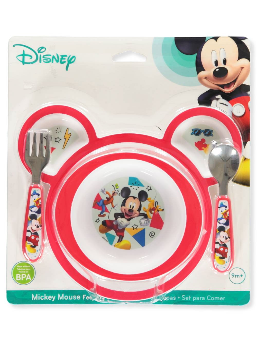 Mickey Mouse Baby Feeding Gift Set Plate Bowl Spoon Fork Age 12 Months Children 