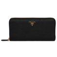 thumbnail image 1 of Prada Black Saffiano Leather Zip-Up Wallet 1ML506 QWA F0002, 1 of 1