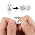 thumbnail image 4 of 10 set Brass Magnetic Clasps with Loops Nickel Free Round Silver color Plated 11.5x6mm Hole: 1.2mm, 4 of 6