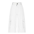 thumbnail image 3 of HJYCHN Women's Lightweight Cargo Capri Pants Stretch Wide-Leg Hiking Outdoor Travel Comfortable Casual Trousers with Pockets White XXL, 3 of 5