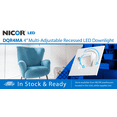 thumbnail image 2 of NICOR Lighting 4 inch White Square Multi-Adjustable Recessed LED Downlight, 5000K (DQR4MA11205KWH), 2 of 13