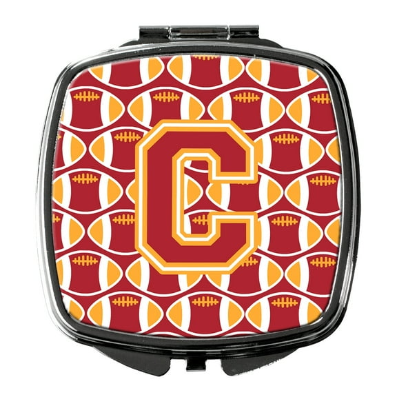 Letter C Football Cardinal and Gold Compact Mirror