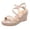 Gold, variant on Women Chic Platform Wedge Espadrilles High Heels Sandals Round Open Toe Ankle Strap Buckle Casual Vacation Shoes Size 5 Red