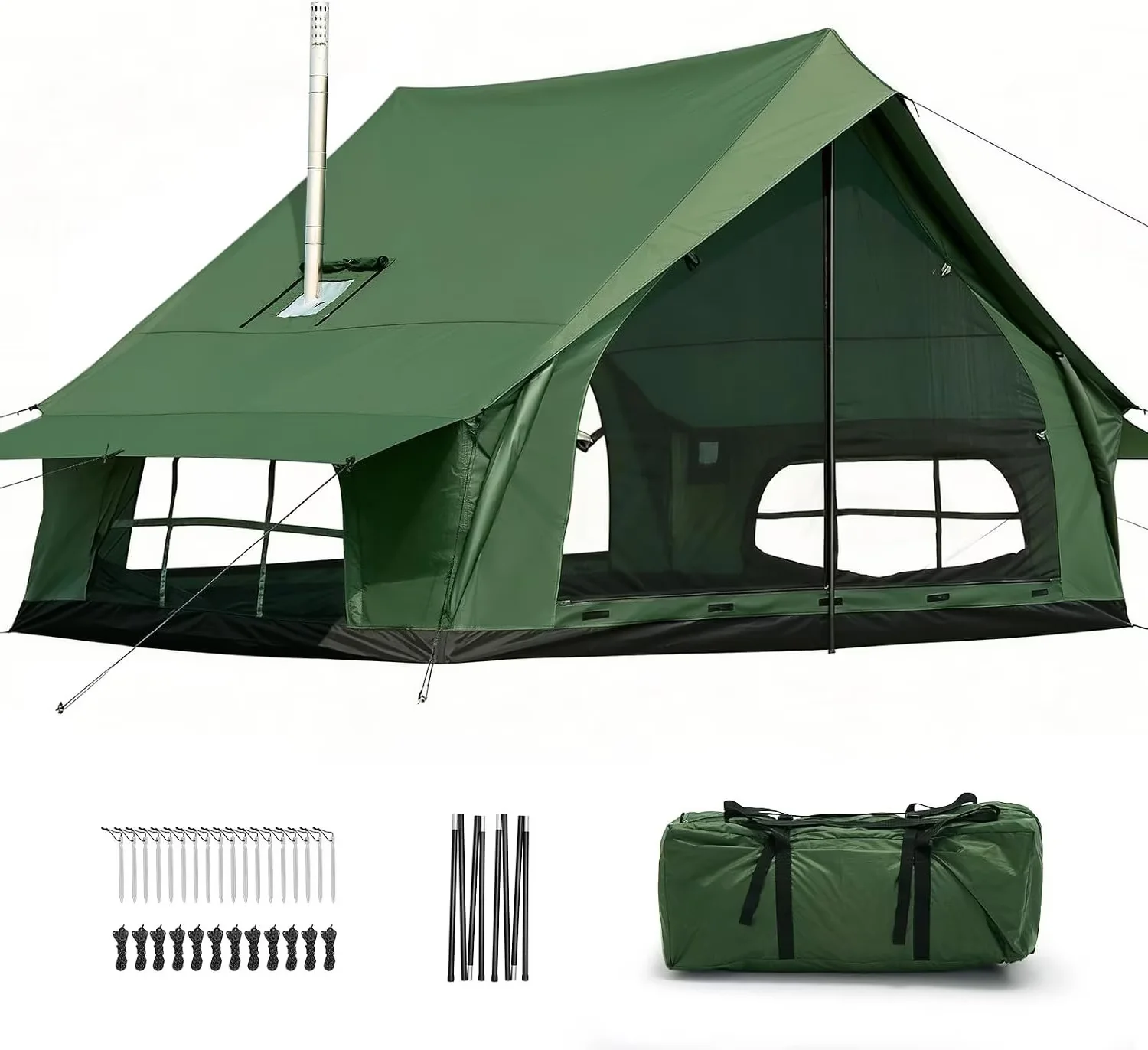 Top Lander, Fireproof Hot Tent, 2 Person, Brown, Waterproof Dome