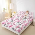 thumbnail image 3 of Erosebridal Girls Cat Kitten Queen Sheet Sets, Valentines Day Rose Bed Set, 4 Pieces, 3 of 5