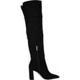thumbnail image 6 of Jessica Simpson Akemi Black Faux Suede Knee High Side Zipper Block Heel Boots (Black, 6), 6 of 6